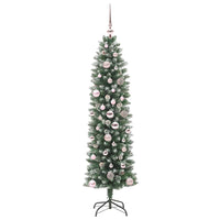 Albero di Natale Artificiale Sottile Verde e bianco 150 cm 3395283