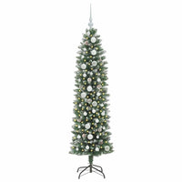 Albero di Natale Artificiale Sottile Verde e bianco 150 cm 3395284