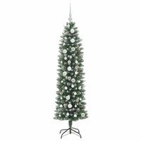 Albero di Natale Artificiale Sottile Verde e bianco 150 cm 3395284