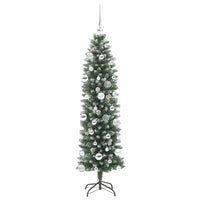 Albero di Natale Artificiale Sottile Verde e bianco 150 cm 3395286