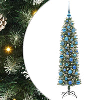 Albero di Natale Artificiale Sottile Verde e bianco 150 cm 3395288