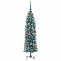 Albero di Natale Artificiale Sottile Verde e bianco 150 cm 3395288
