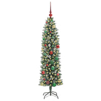 Albero di Natale Artificiale Sottile Verde e bianco 150 cm 3395289