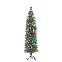Albero di Natale Artificiale Sottile Verde e bianco 150 cm 3395289