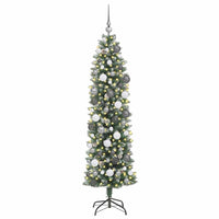 vidaXL Albero di Natale Artificiale Sottile Verde 180 cm PVC
