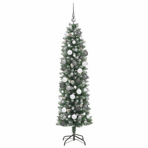 vidaXL Albero di Natale Artificiale Sottile Verde 180 cm PVC