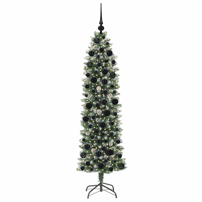 Albero di Natale Artificiale Sottile Verde e bianco 180 cm 3395294