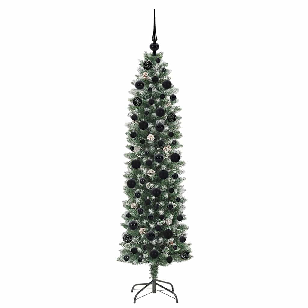 Albero di Natale Artificiale Sottile Verde e bianco 180 cm 3395294