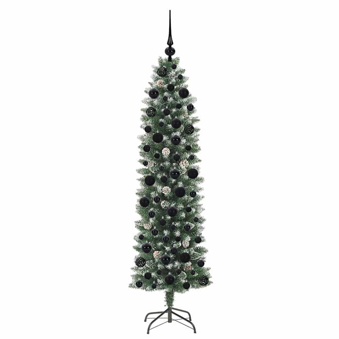 Albero di Natale Artificiale Sottile Verde e bianco 180 cm 3395294