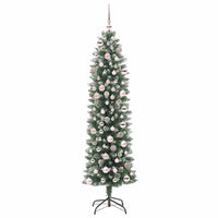 Albero di Natale Artificiale Sottile Verde e bianco 180 cm 3395295