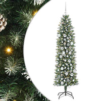 Albero di Natale Artificiale Sottile Verde e bianco 180 cm 3395298