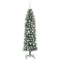 Albero di Natale Artificiale Sottile Verde e bianco 180 cm 3395298