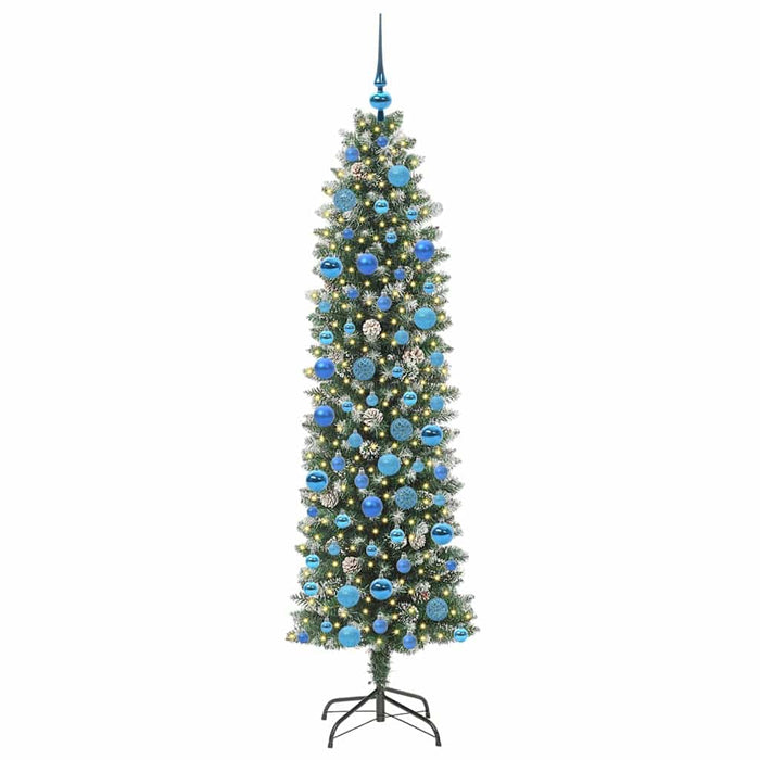 Albero di Natale Artificiale Sottile Verde e bianco 180 cm 3395300