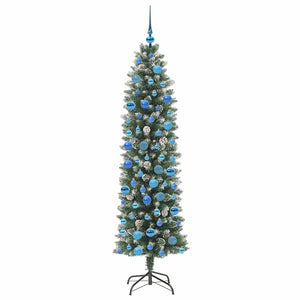 Albero di Natale Artificiale Sottile Verde e bianco 180 cm 3395300