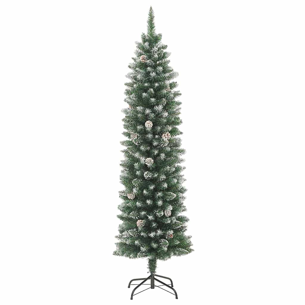 Albero di Natale Artificiale Sottile Verde e bianco 180 cm 3395300