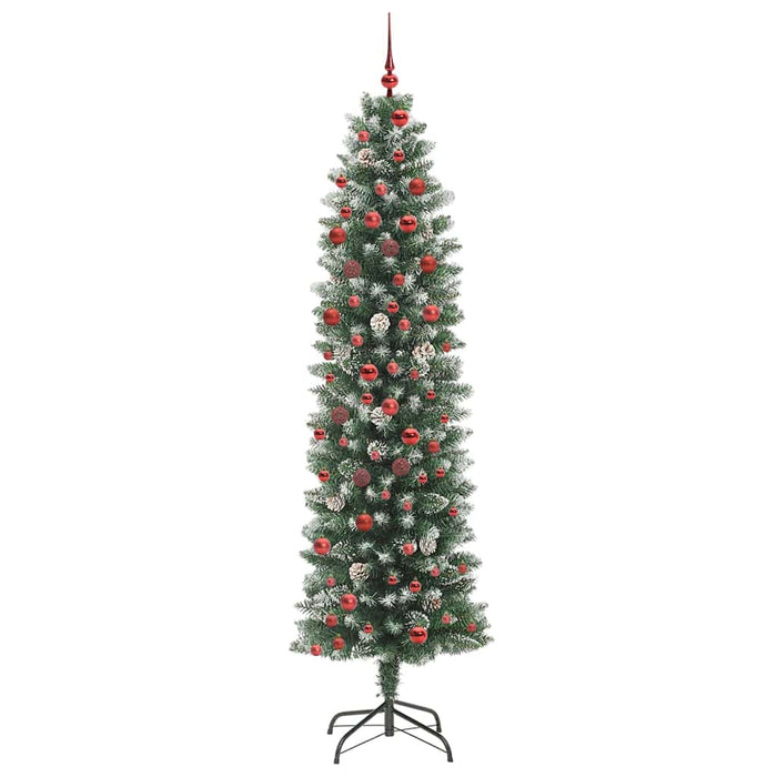 Albero di Natale Artificiale Sottile Verde e bianco 210 cm 3395305