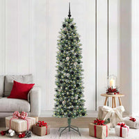 Albero di Natale Artificiale Sottile Verde e bianco 210 cm 3395306