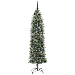 Albero di Natale Artificiale Sottile Verde e bianco 210 cm 3395306