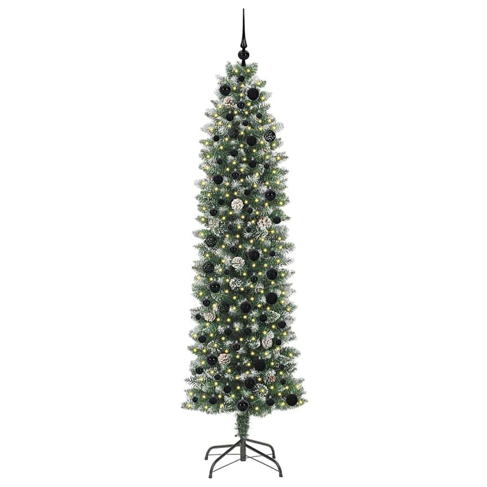 Albero di Natale Artificiale Sottile Verde e bianco 210 cm 3395306