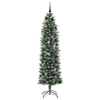 Albero di Natale Artificiale Sottile Verde e bianco 210 cm 3395306