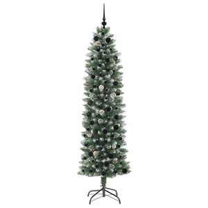 Albero di Natale Artificiale Sottile Verde e bianco 210 cm 3395306