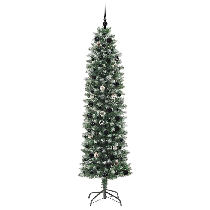 Albero di Natale Artificiale Sottile Verde e bianco 210 cm 3395306