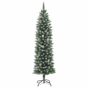 Albero di Natale Artificiale Sottile Verde e bianco 210 cm 3395307