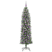Albero di Natale Artificiale Sottile Verde e bianco 210 cm 3395311