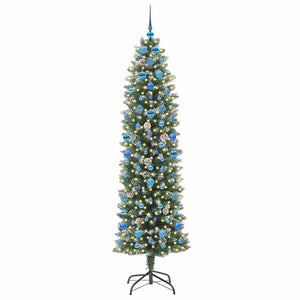 Albero di Natale Artificiale Sottile Verde e bianco 210 cm 3395312