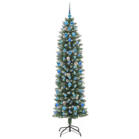 Albero di Natale Artificiale Sottile Verde e bianco 210 cm 3395312