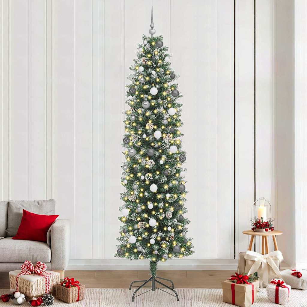 Albero di Natale Artificiale Sottile Verde 240 cm PVC 3395316