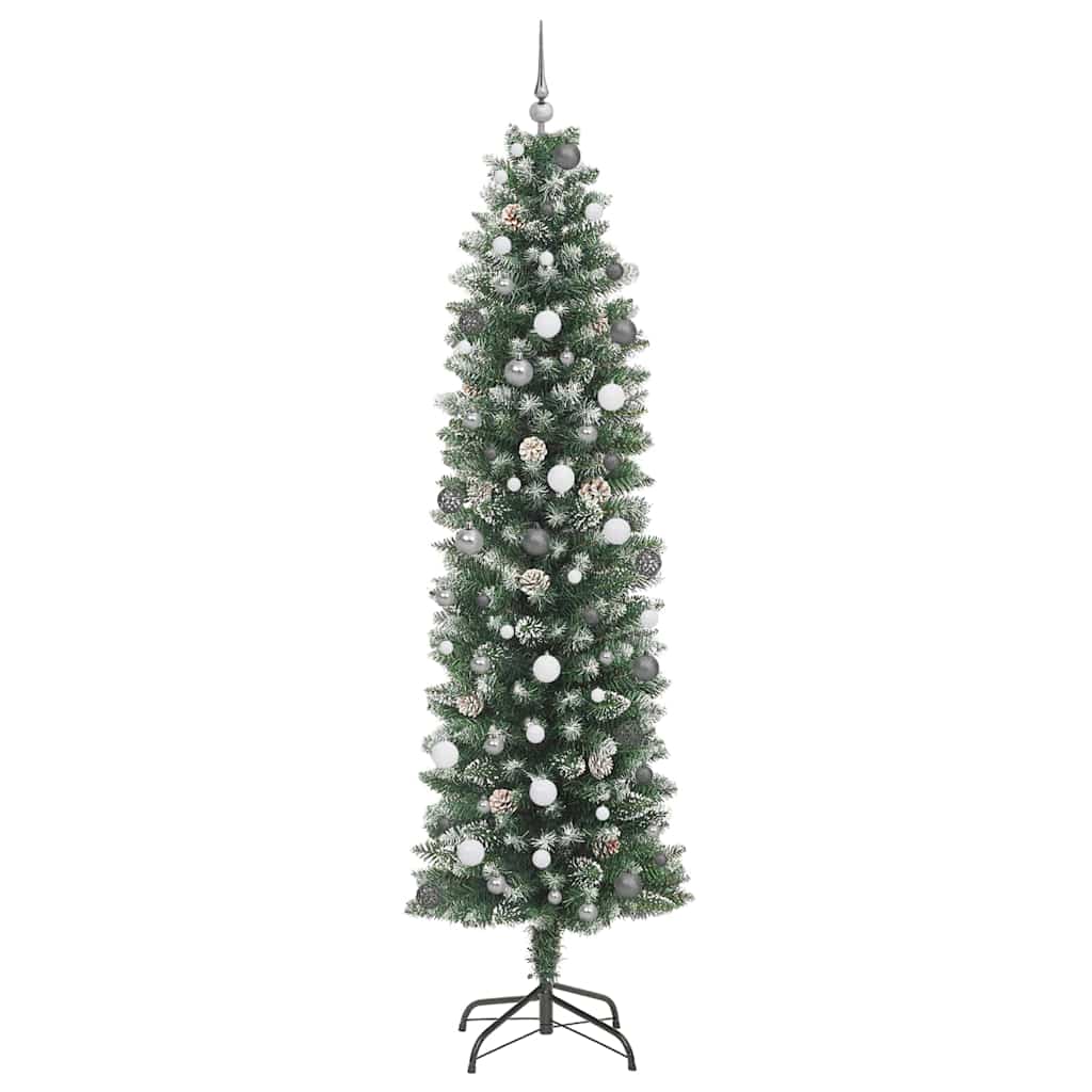 vidaXL Albero di Natale Artificiale Sottile Verde 240 cm PVC