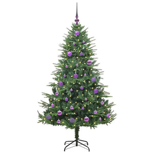 Albero di Natale artificiale preilluminato con set di palline 3395341