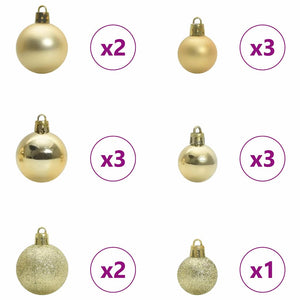 Albero di Natale artificiale preilluminato con set di palline 3395343