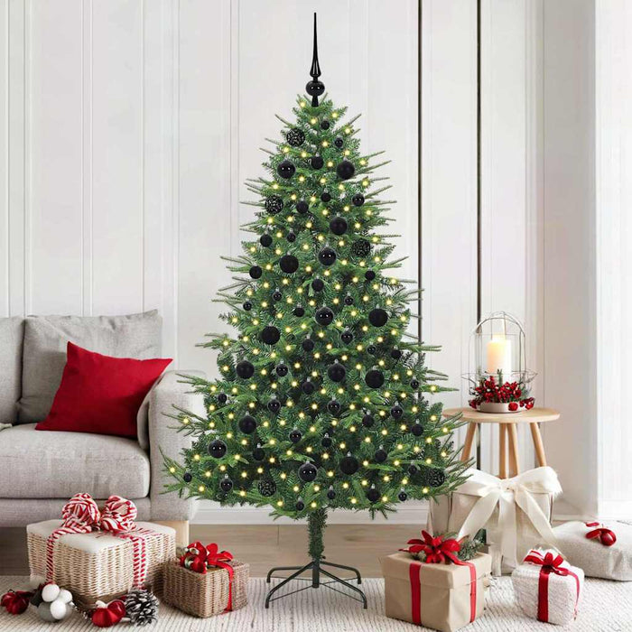 Albero di Natale artificiale preilluminato con set di palline 3395349