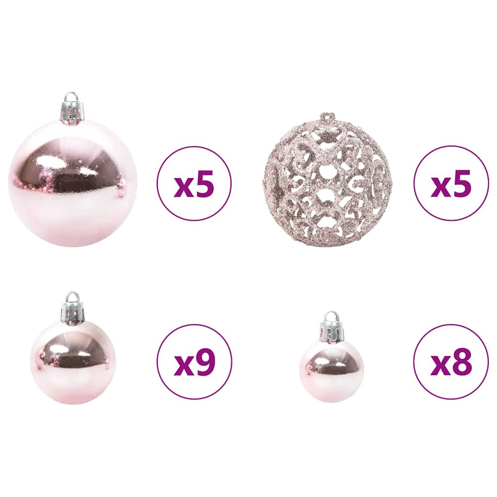 Albero di Natale artificiale preilluminato con set di palline 3395377