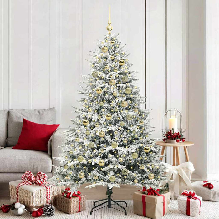 Albero di Natale artificiale preilluminato con set di palline 3395401