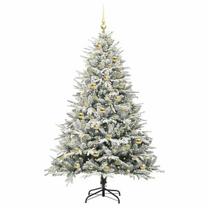 Albero di Natale artificiale preilluminato con set di palline 3395401