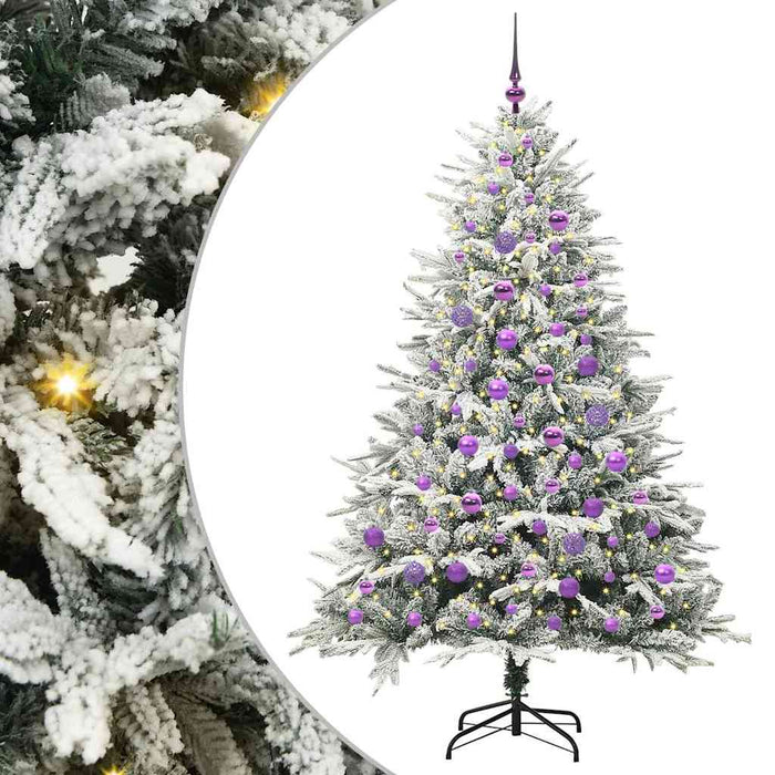 Albero di Natale artificiale preilluminato con set di palline 3395403