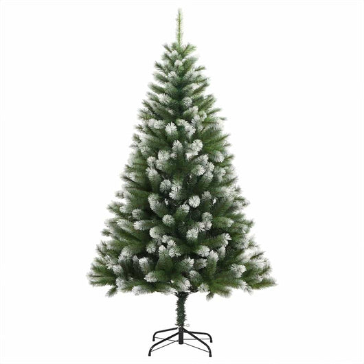 Albero di Natale Artificiale a Cerniera-Albero Natalizio con neve fioccata 216631