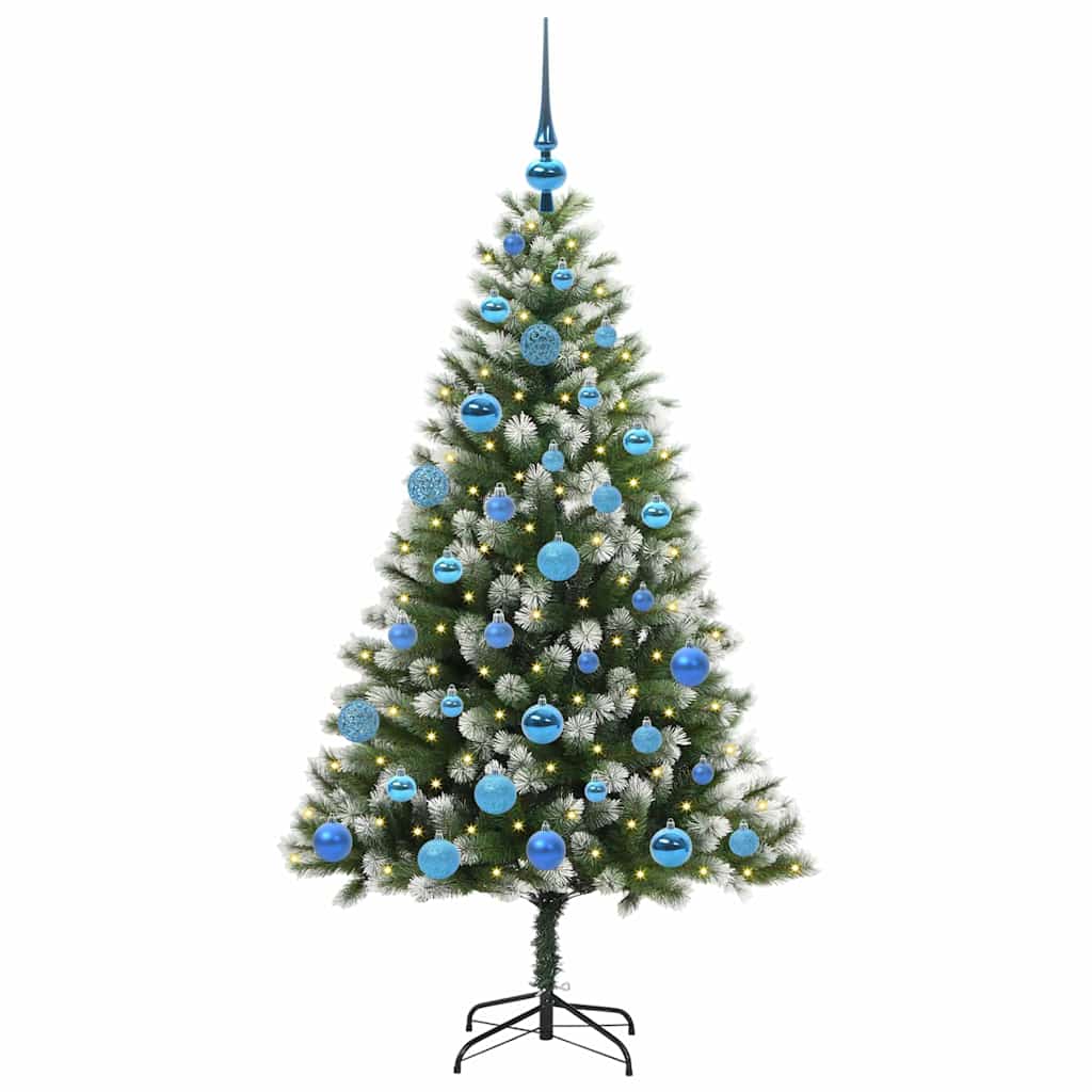 Albero di Natale Artificiale a Cerniera-Albero Natalizio con neve fioccata 241532