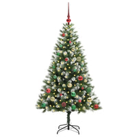 Albero di Natale Artificiale a Cerniera-Albero Natalizio con neve fioccata 258141
