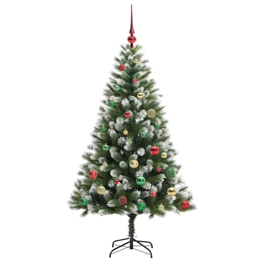 Albero di Natale Artificiale a Cerniera-Albero Natalizio con neve fioccata 258141