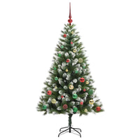 Albero di Natale Artificiale a Cerniera-Albero Natalizio con neve fioccata 258141