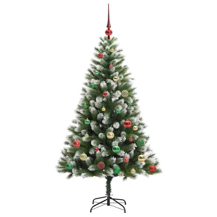 Albero di Natale Artificiale a Cerniera-Albero Natalizio con neve fioccata 258141