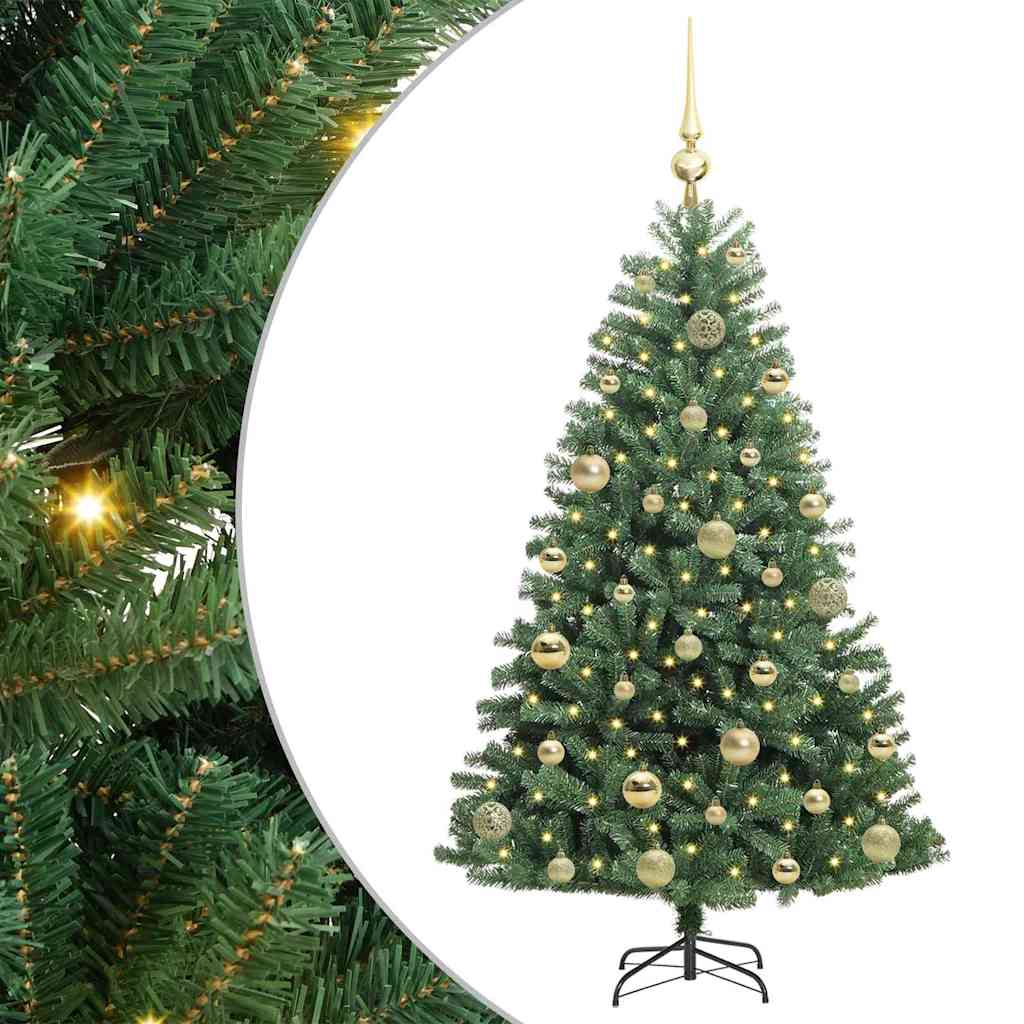 Albero di Natale Artificiale-Albero Natalizio con Rami Pieghevoli Verde 120 cm 940055