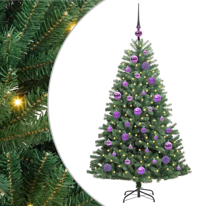 Albero di Natale Artificiale-Albero Natalizio con Rami Pieghevoli Verde 120 cm 488771
