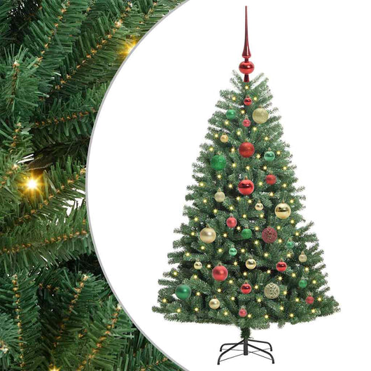 Albero di Natale Artificiale-Albero Natalizio con Rami Pieghevoli Verde 120 cm 565799