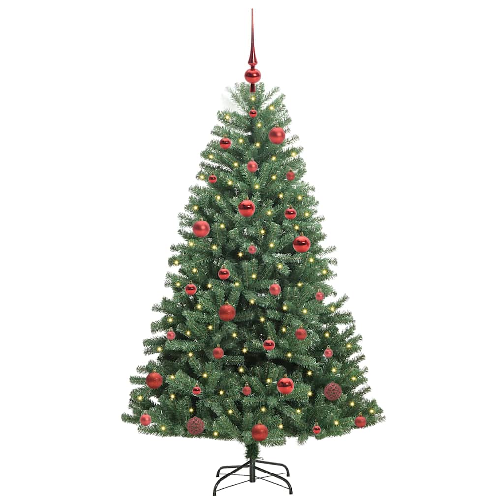 Albero di Natale Artificiale-Albero Natalizio con Rami Pieghevoli Verde 150 cm 603752