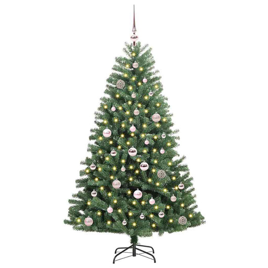 Albero di Natale Artificiale-Albero Natalizio con Rami Pieghevoli Verde 150 cm 231206
